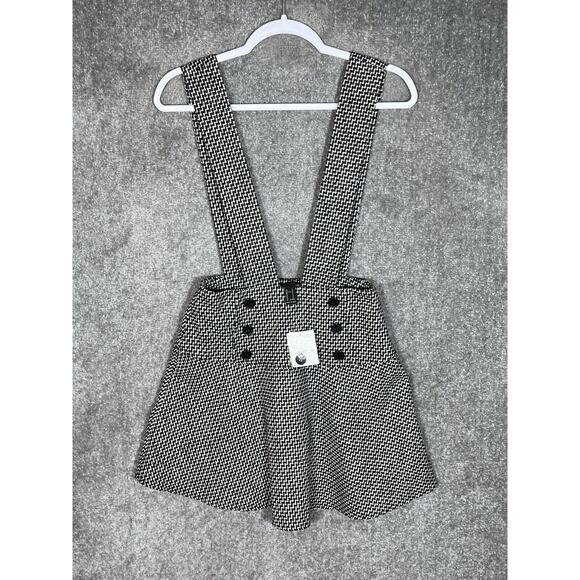 Forever 21 Woven Dress Skirtall Womens Juniors Size Small Black White Lined‎ NWT - Picture 1 of 9